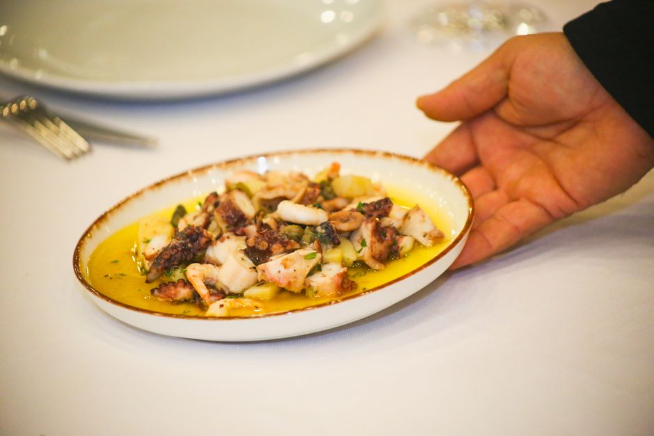 Grilled octopus Split Croatia restaurant plate olive oil