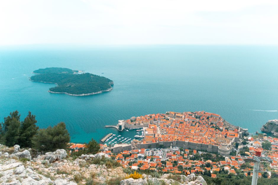 Mount Srd Cable Car Dubrovnik panoramic view city and sea