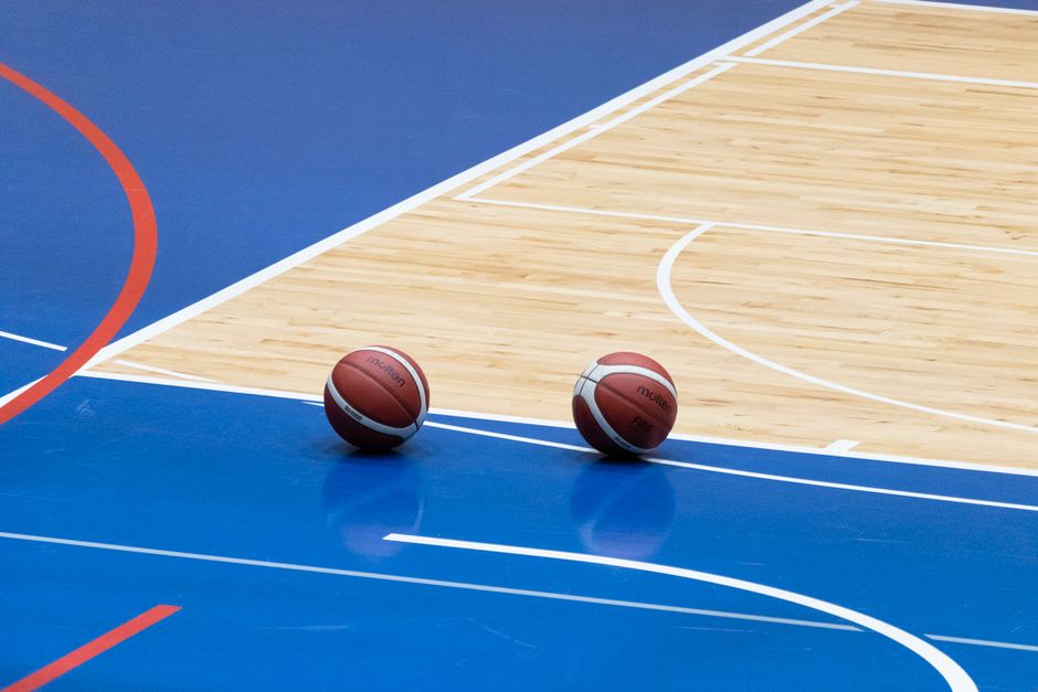 EuroLeague logo and basketball court atmosphere