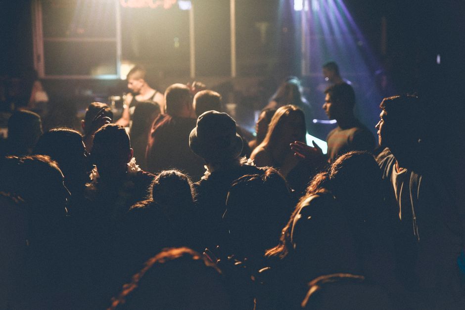 Balkan audience watching Turkish pop concert night