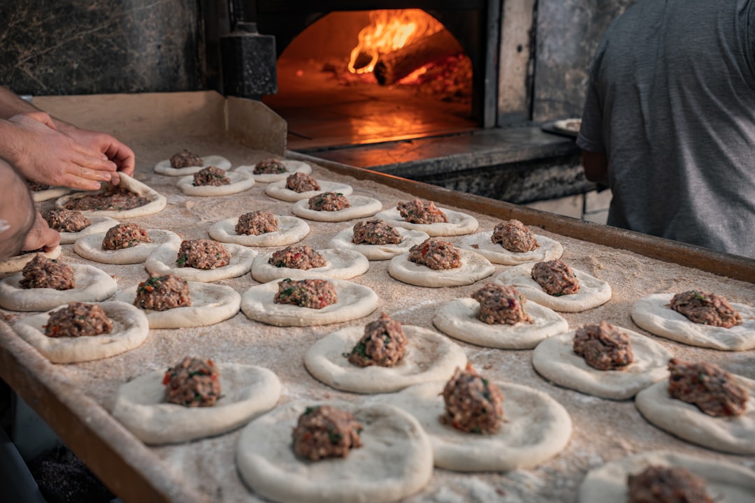 Bosnian cevapi flatbread onions sumac street food close up