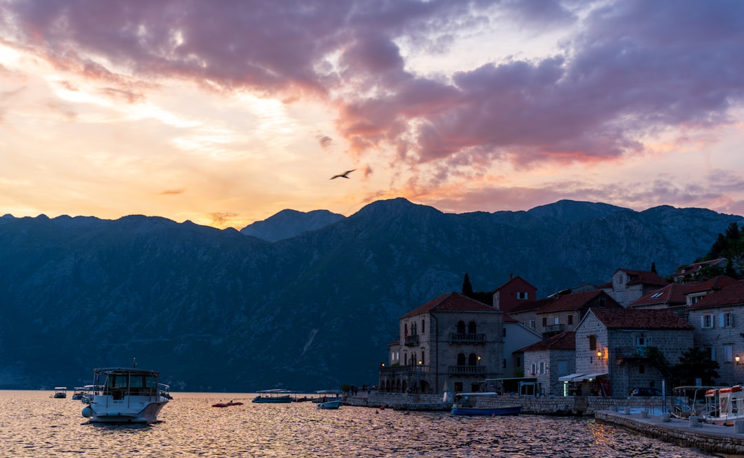 Kotor Old Town Montenegro waterfront bars evening sunset