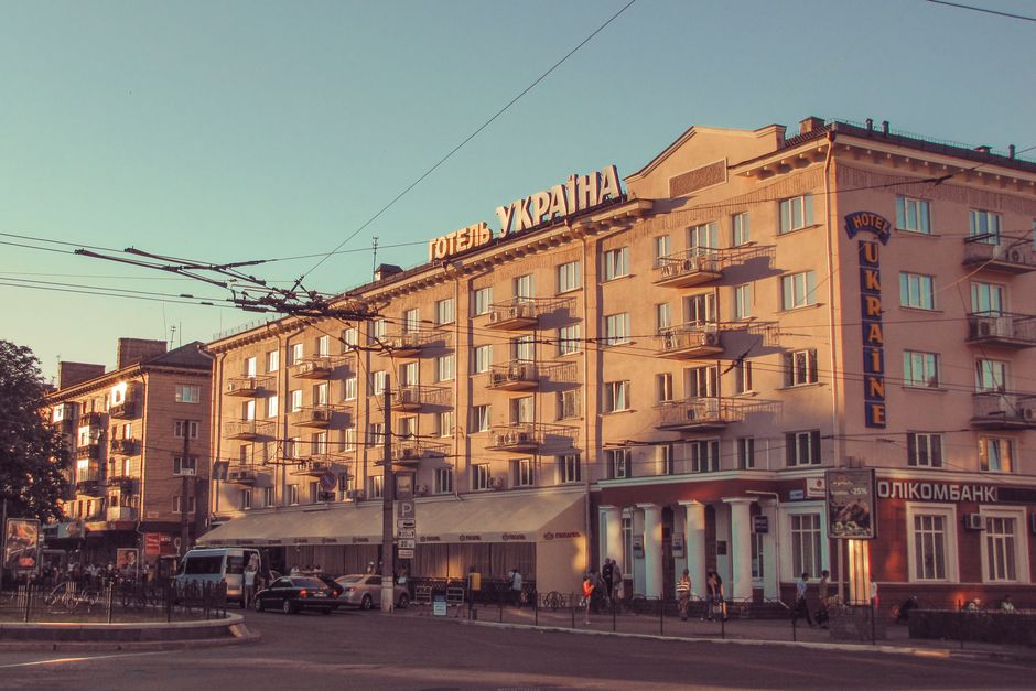 Rila town Bulgaria hotel street evening lights