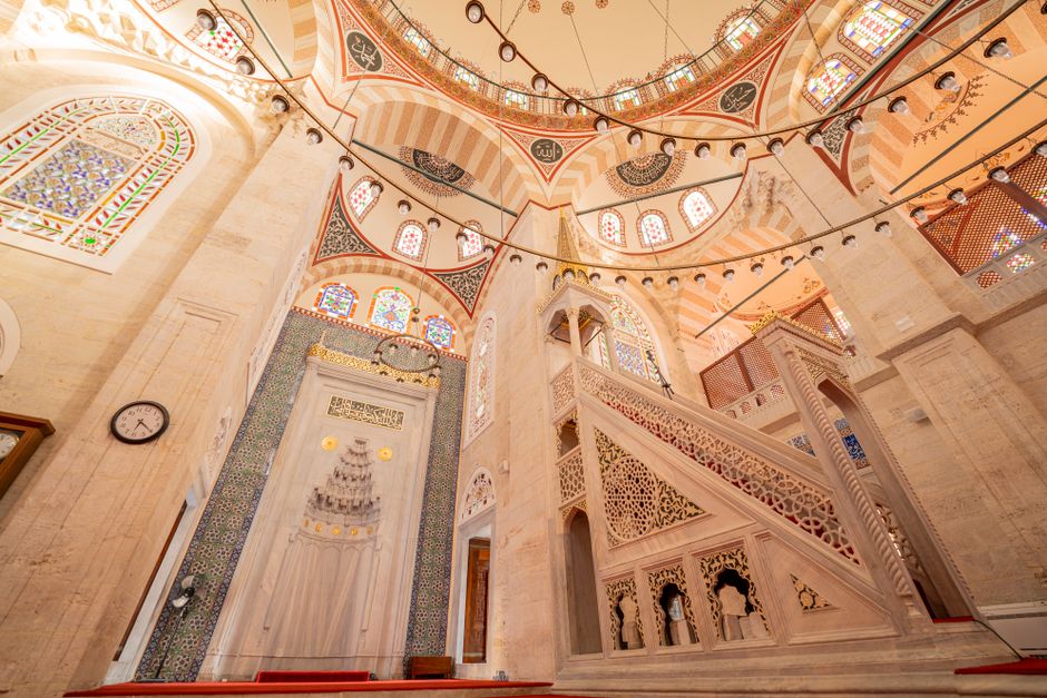 Mustafa Pasha Mosque Skopje dome minaret interior