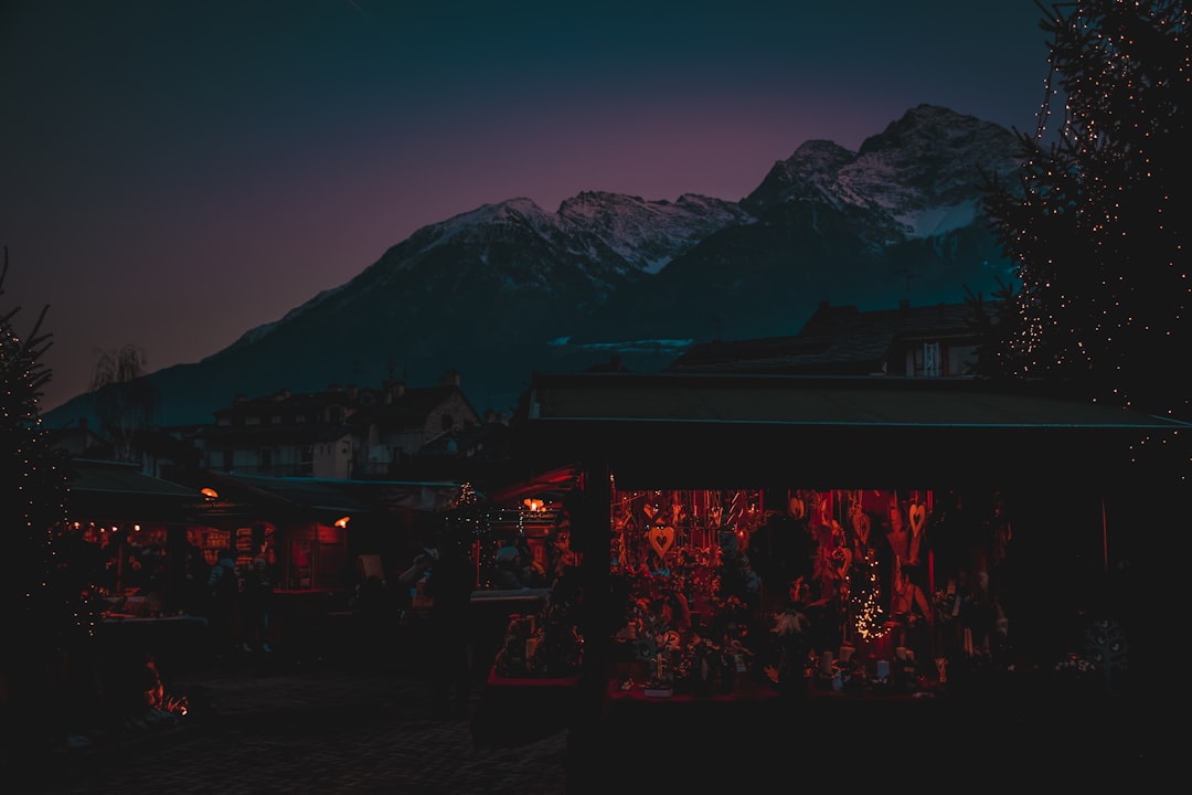 Zabljak Montenegro cafe bar evening lights