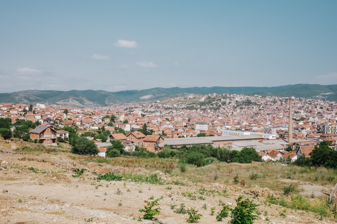 Prizren Fortress Kosovo panoramic view of city and mountains sunset