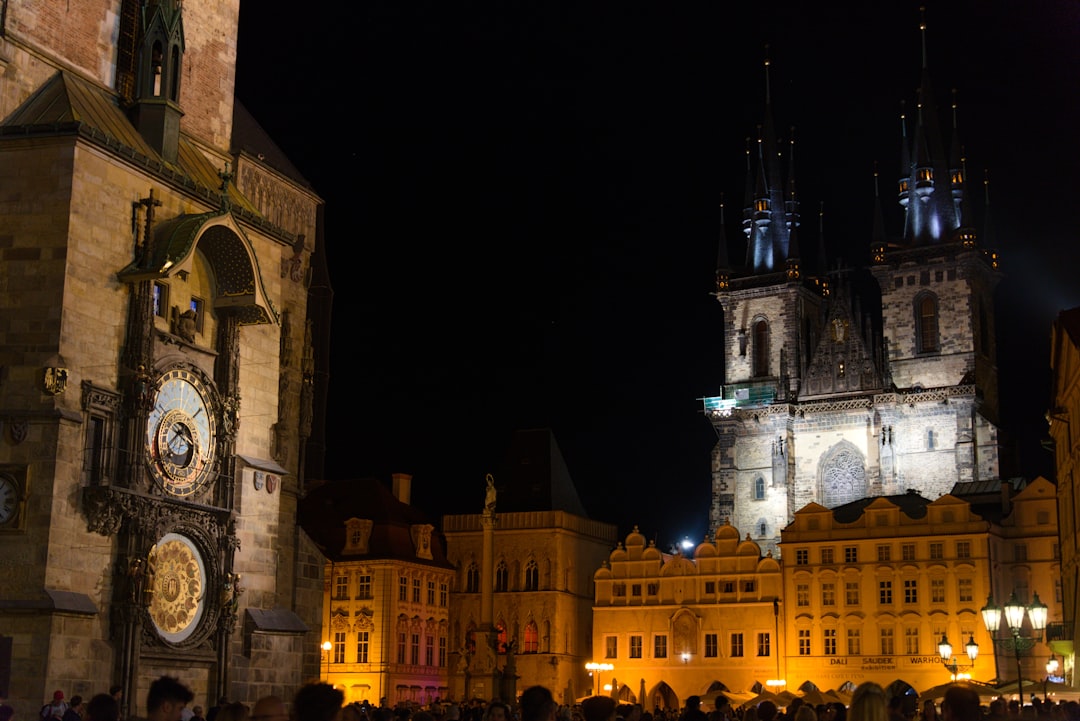 Old Town Square Prague Astronomical Clock crowded evening