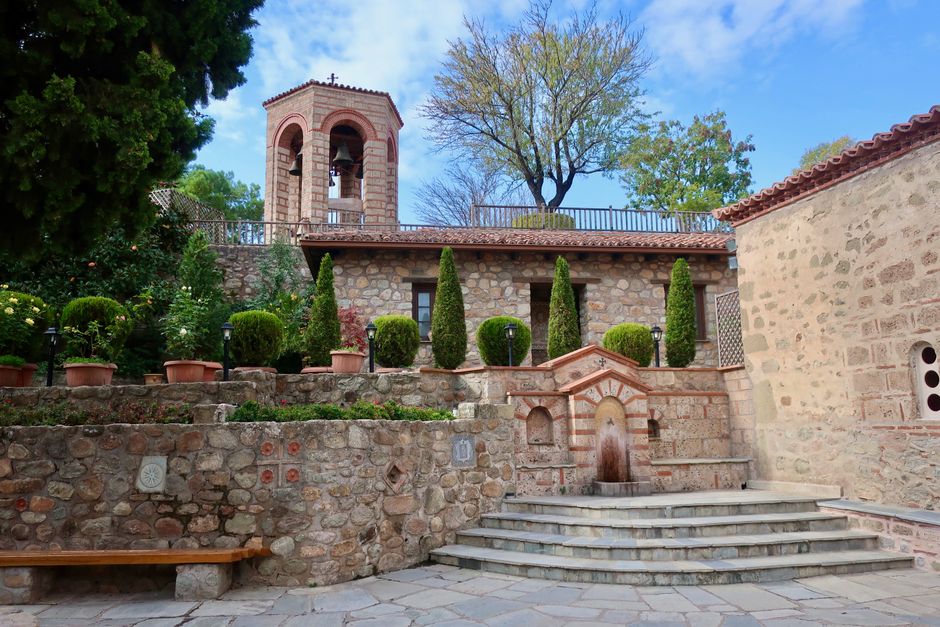 Vatopedi Monastery Mount Athos Greece exterior walls gardens