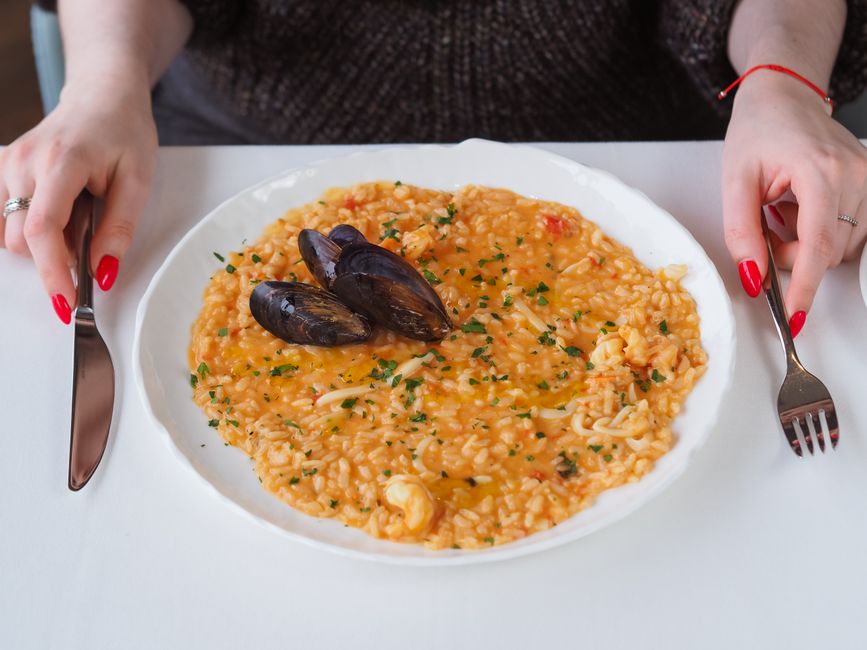 Biograd na Moru Croatia crni rižot black risotto seafood