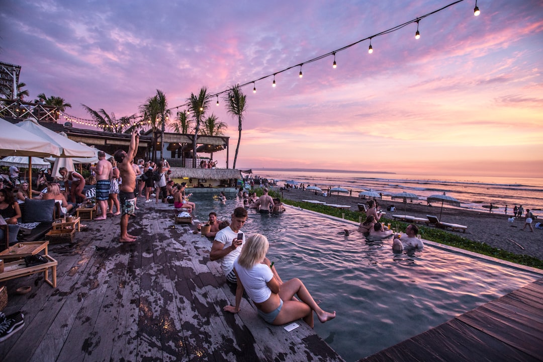 Amfora Beach Club Split night party neon lights beach