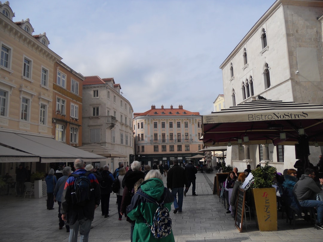 Vis town square Croatia evening nightlife outdoor bars crowd