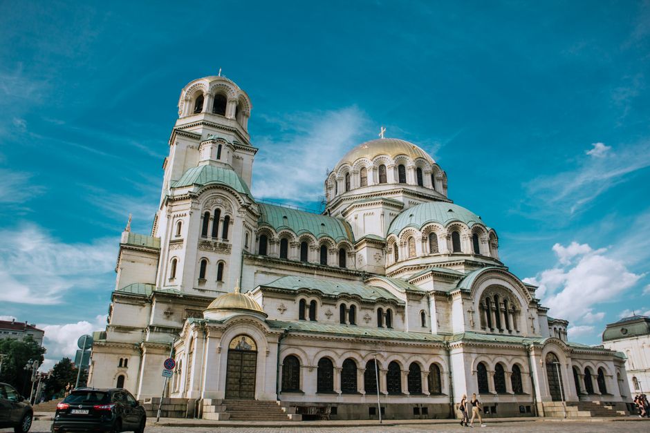Alexander Nevsky Cathedral Sofia interior golden mosaics frescoes iconostasis