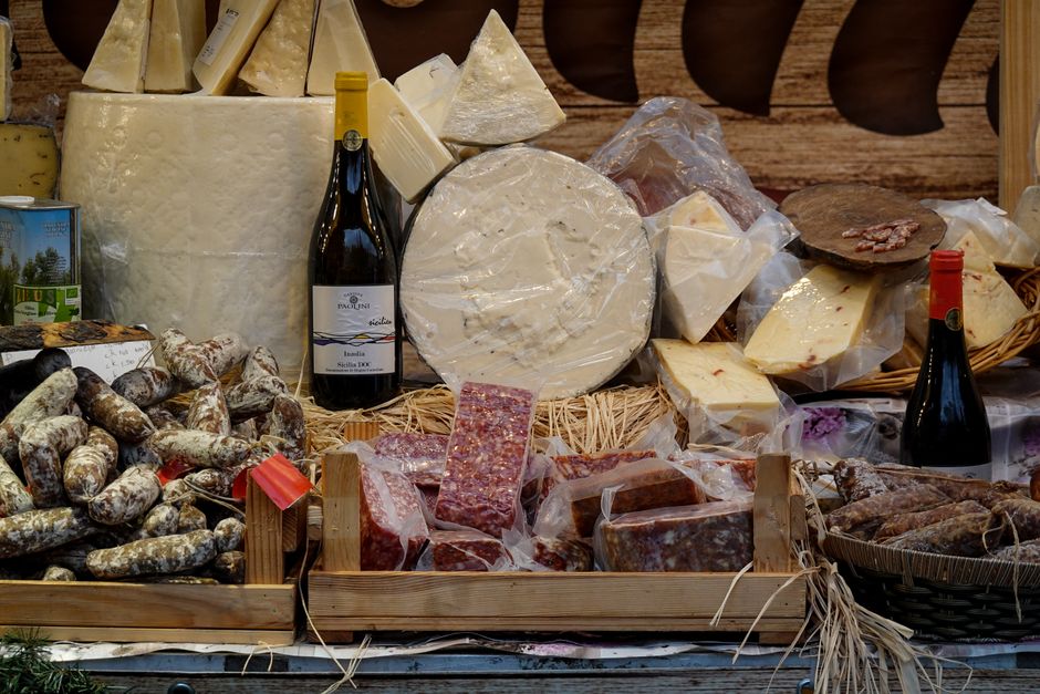 Sibiu market Romania fresh produce cheese meats
