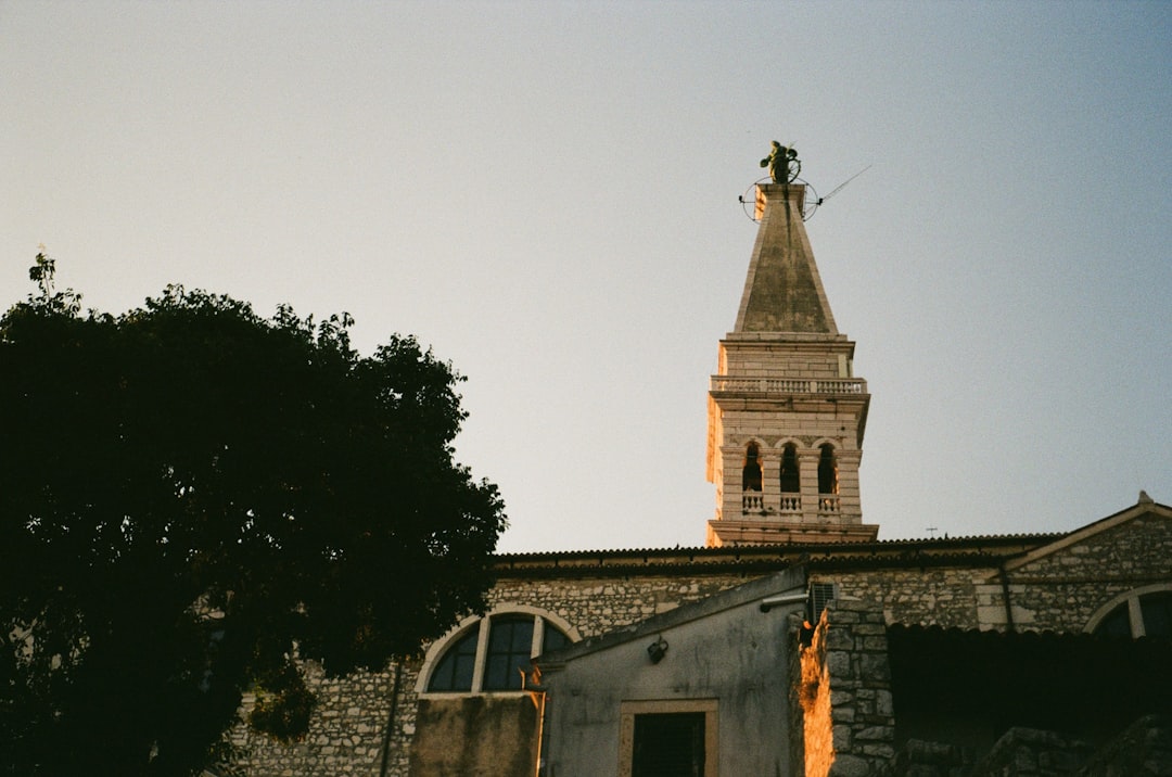 Church of St. Mary Viganj hilltop stone facade sunset