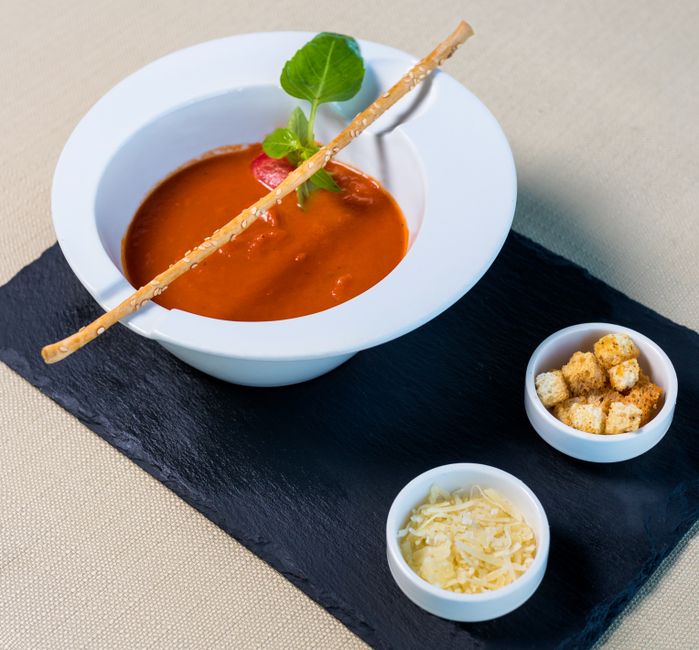 Studenica Monastery cafeteria simple meal bread cheese soup