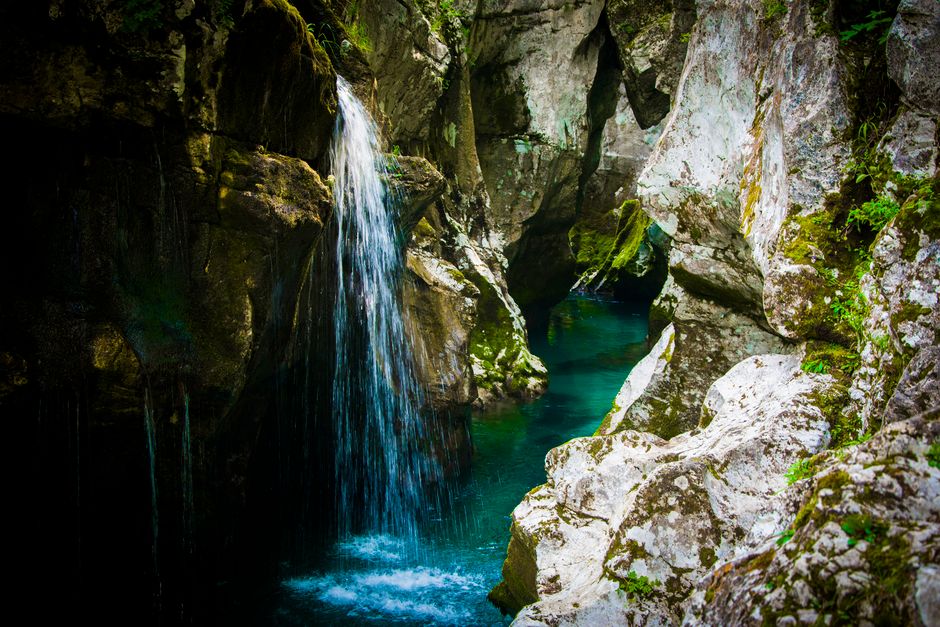 Enipeas gorge Mount Olympus Greece lush green valley waterfall