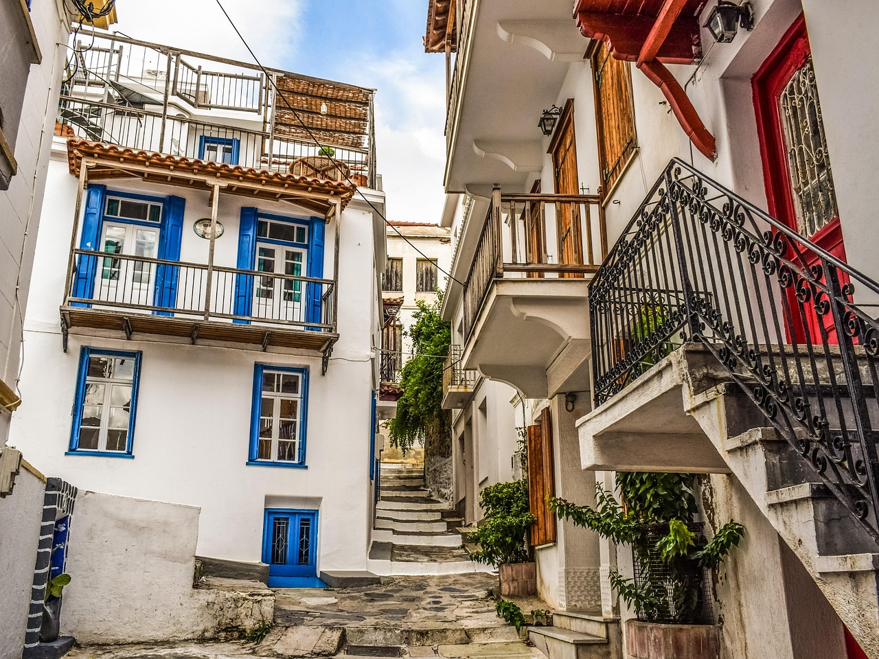 Chora Karyes Mount Athos Greece administrative center village street