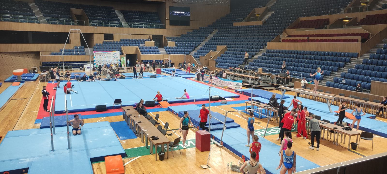 Bulgarian Gymnasts Test Equipment Before the Start of the World Cup in Varna