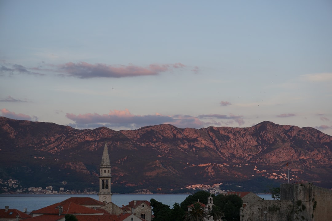 Prizren Castle sunset view old town mountains