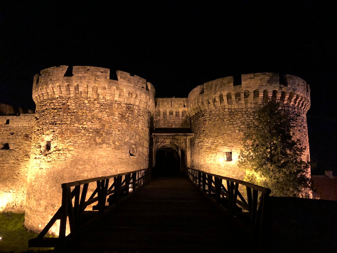 Sighișoara citadel night view illuminated