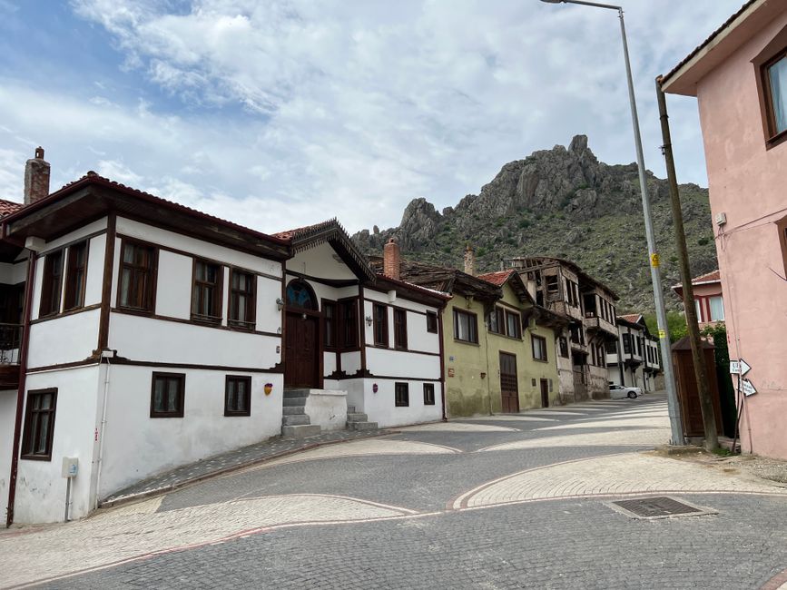 Bistritsa Bulgaria village street traditional houses mountain view bus station