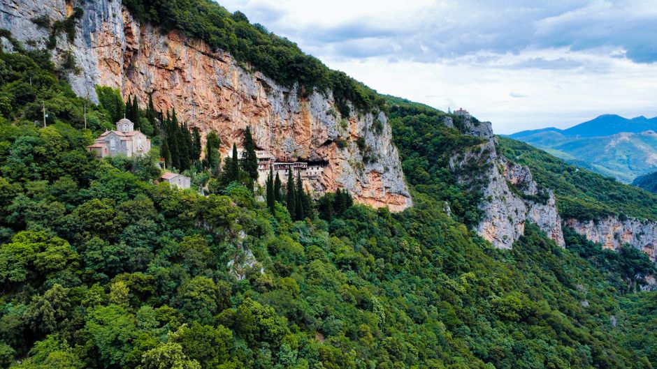 Simonopetra Monastery Mount Athos Greece rocky promontory