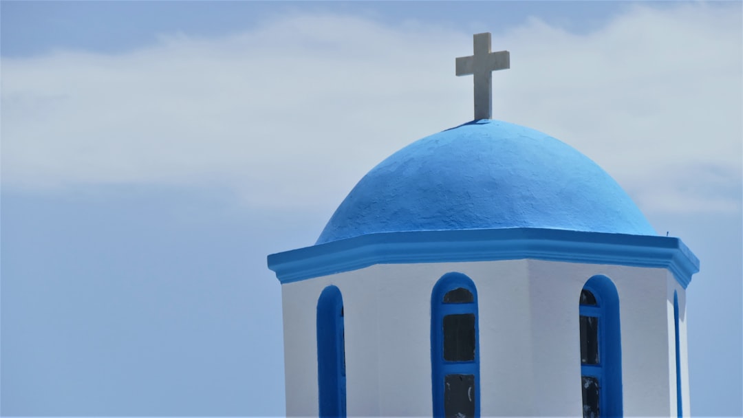 Agios Nikolaos Church Nea Anchialos blue dome Greece