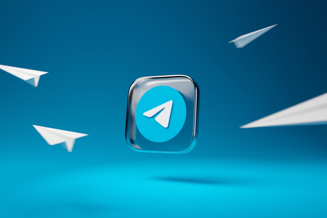 Telegram app logo on smartphone screen with warning icon