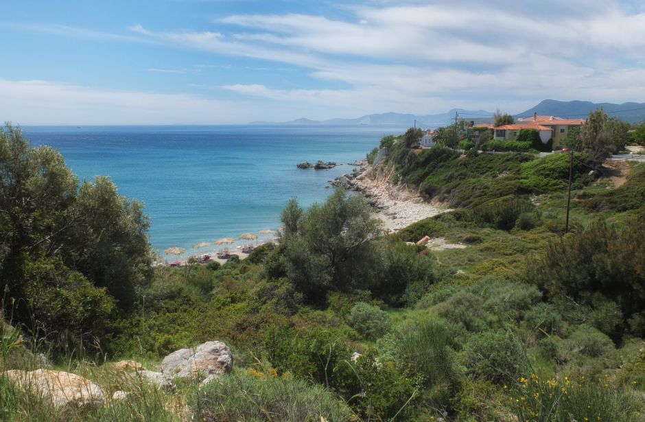 Potami Beach Samos golden sand shallow water families