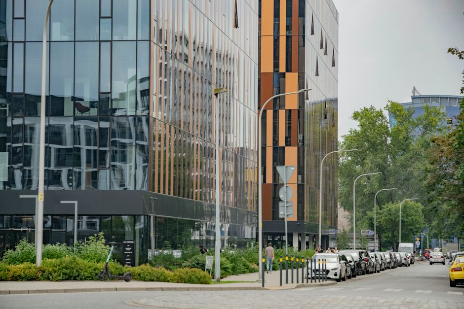 Oradea business district modern office buildings