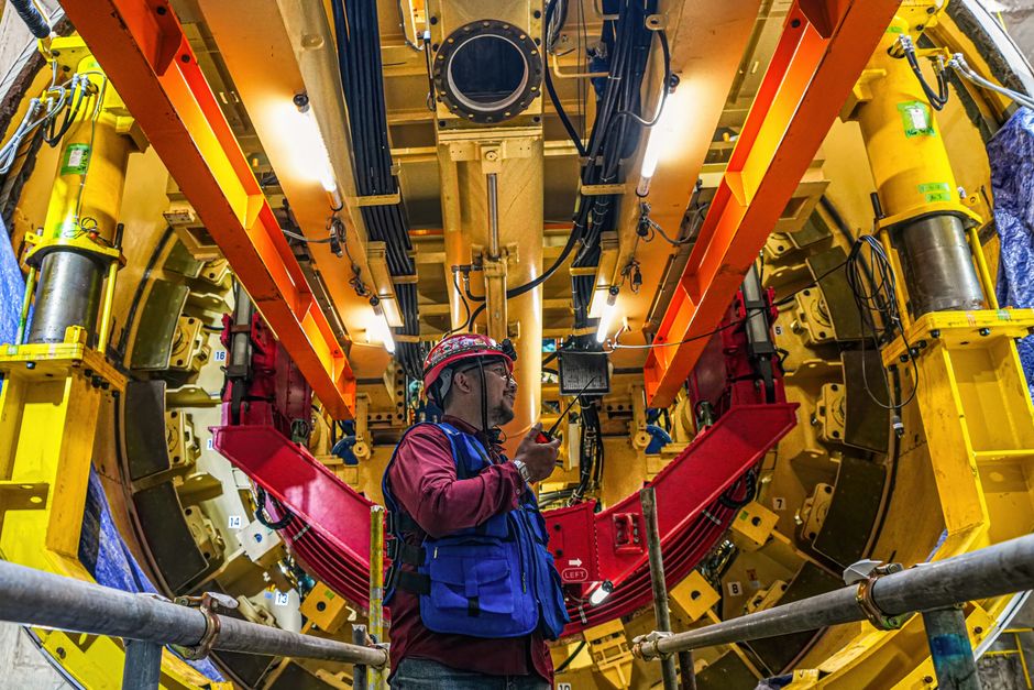 TBM tunnel boring machine Carpathian construction site