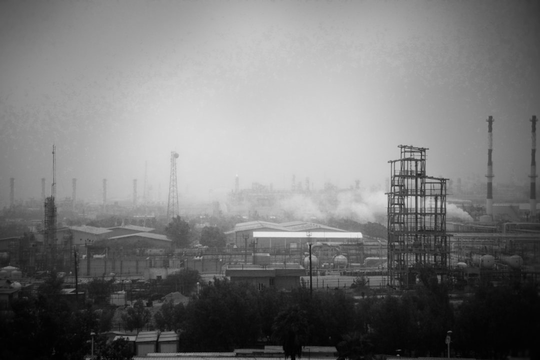 Iranian oil refinery industrial complex smokestacks