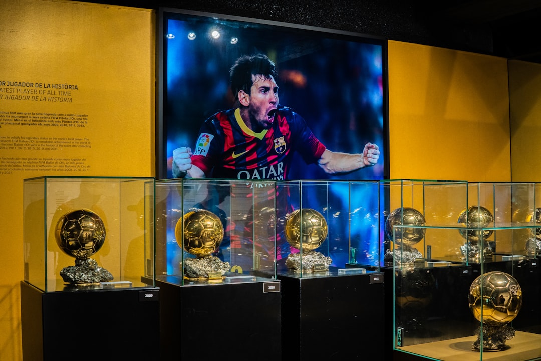 Barcelona water polo team celebrating Champions League trophy