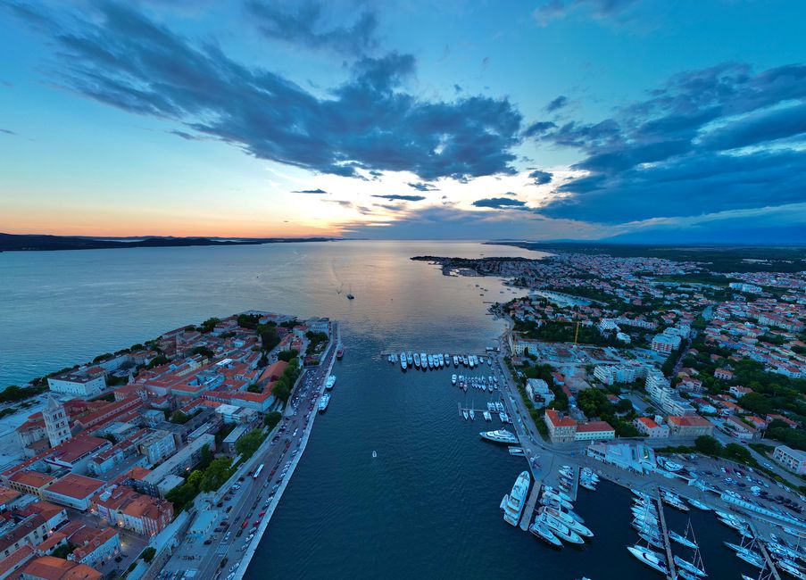 Marina Sutomore yachts Adriatic coast evening lights