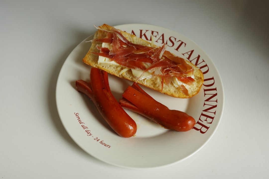 Pršut Dalmatian cured ham bread olive oil plate