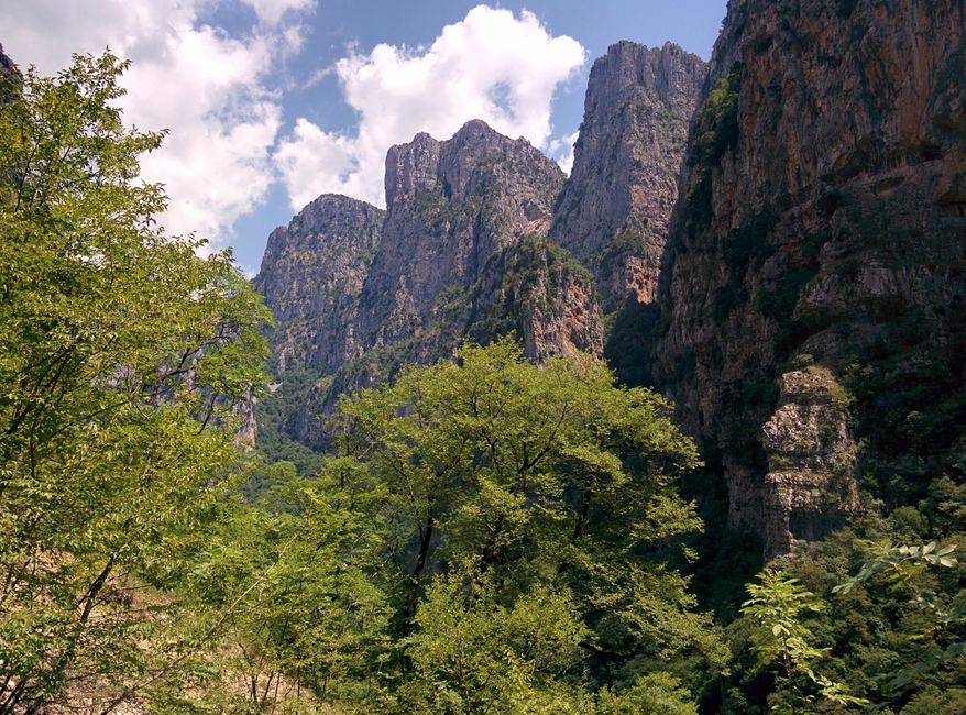 Prionia Gorge Mount Olympus Greece ravine vegetation water