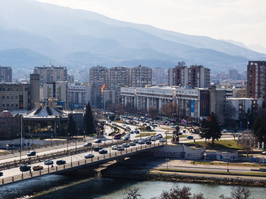 Skopje and Sofia city skylines comparison