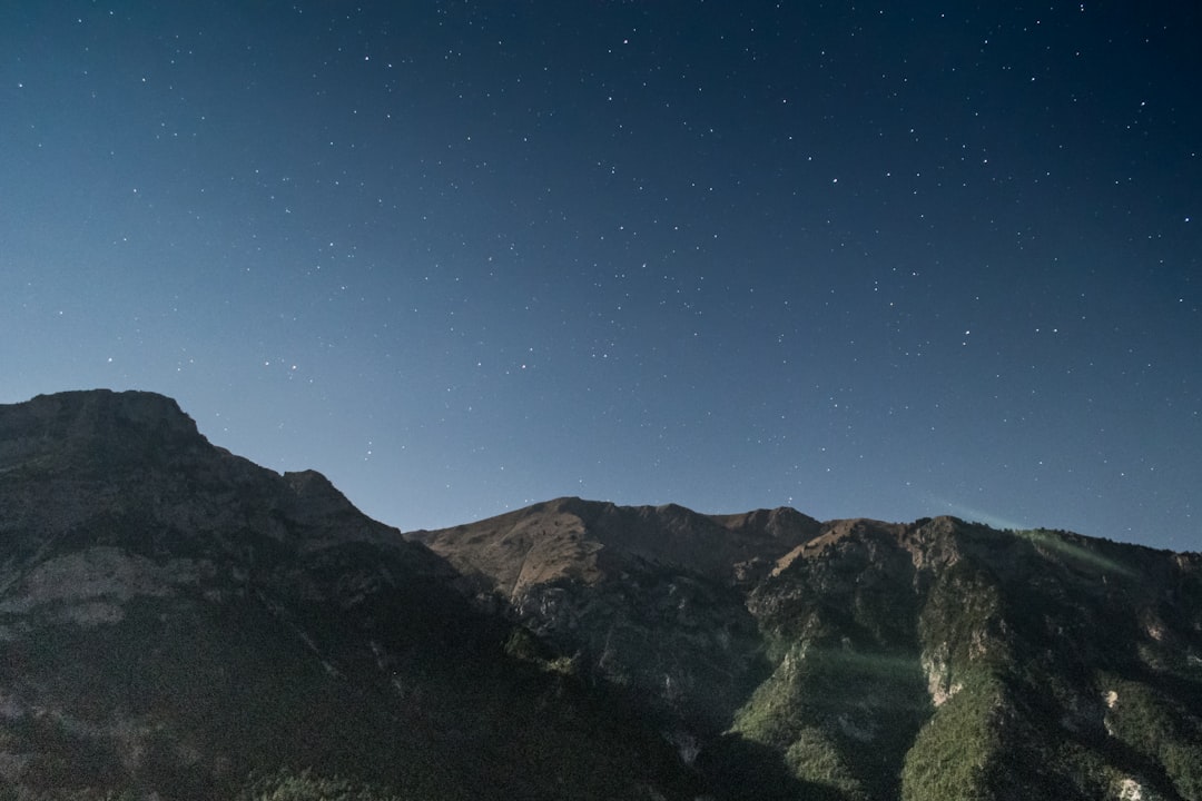 Mount Olympus Greece night view stars dark sky