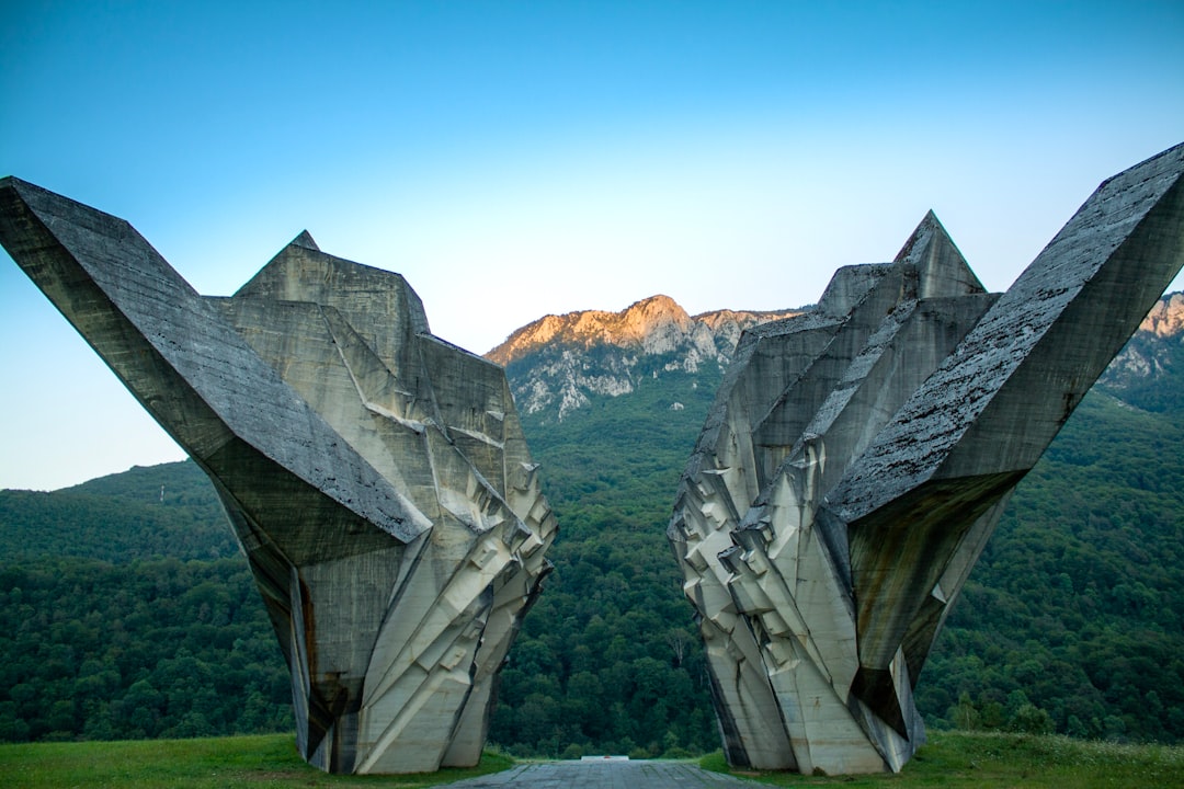 Sutjeska Monument Kost jagged concrete sculpture memorial battlefield Bosnia