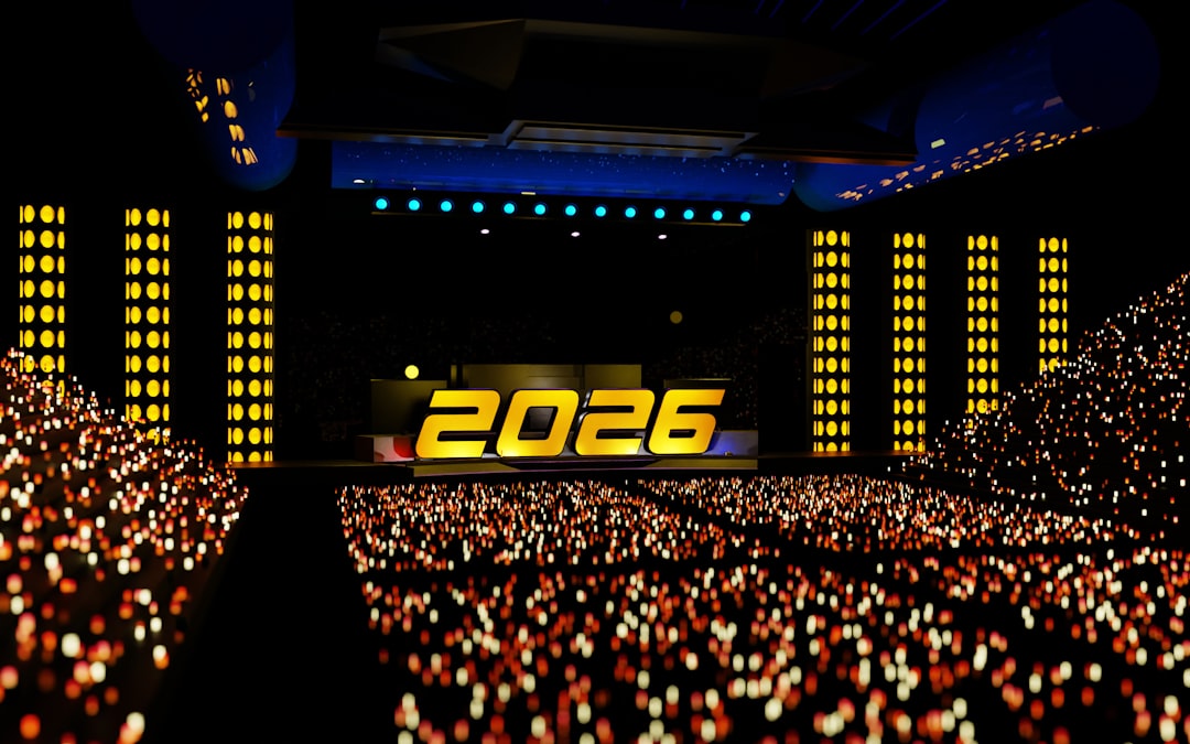 2026 FIFA World Cup official logo stadium backdrop