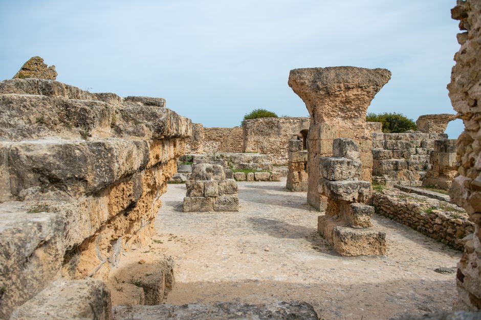 Risan Roman villa ruins Montenegro stone columns sea