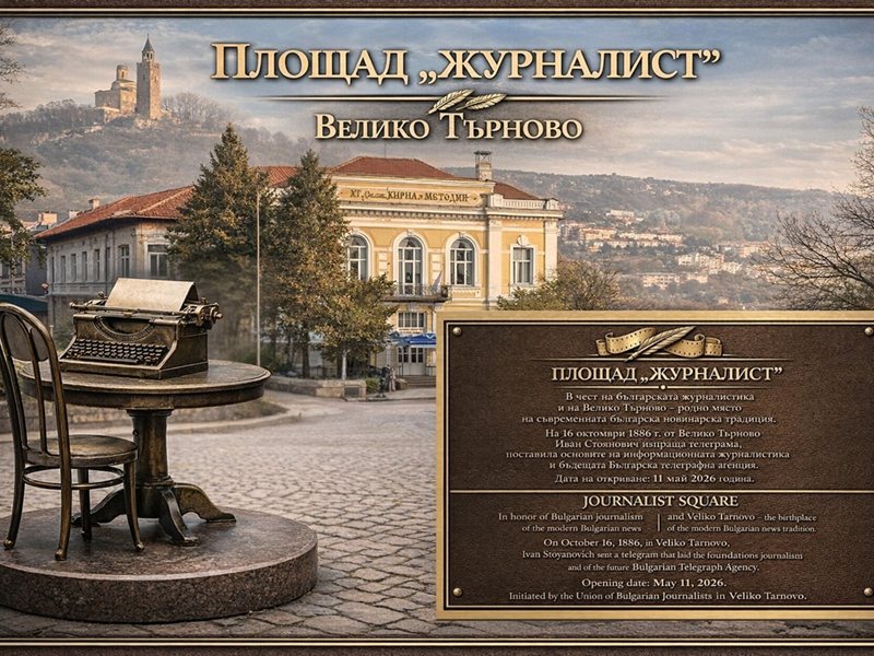 Reviving a Notable Event from 140 Years Ago: "Journalist" Square Unveiled in Veliko Tarnovo