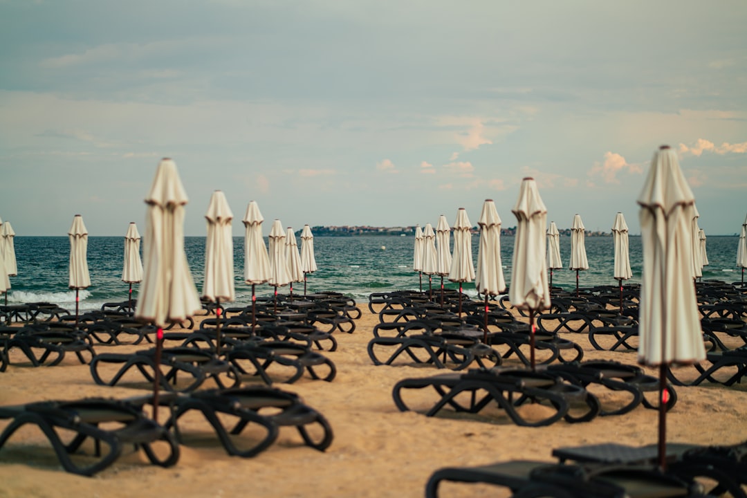 Sunny Beach Bulgaria nightclubs neon lights beach crowd