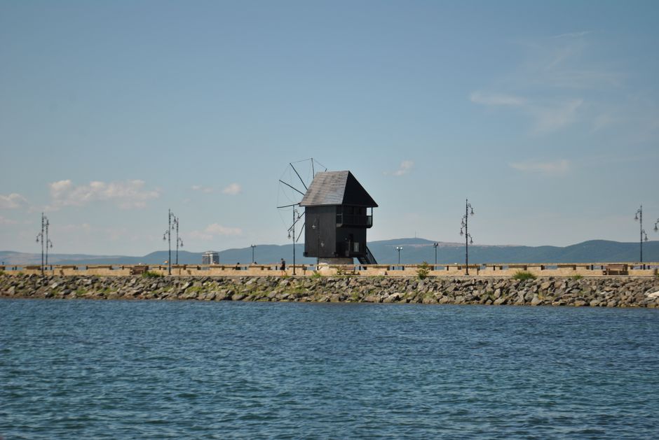 Burgas Black Sea Boulevard Bulgaria concrete promenade cafes cathedral