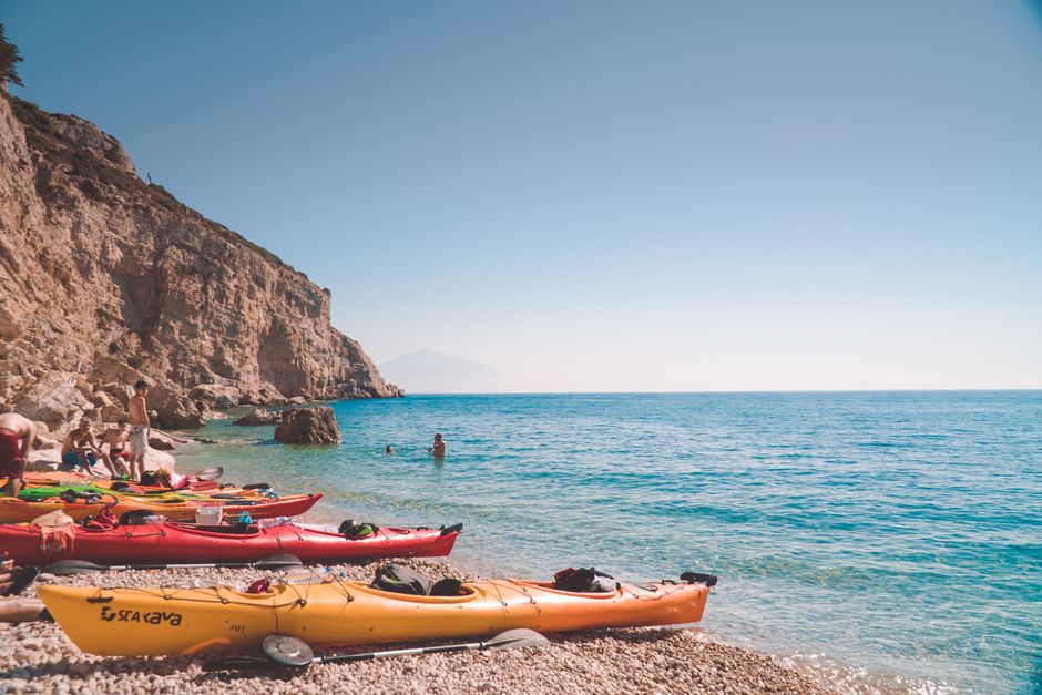 Marathokambos Beach Samos pine dunes quiet swim