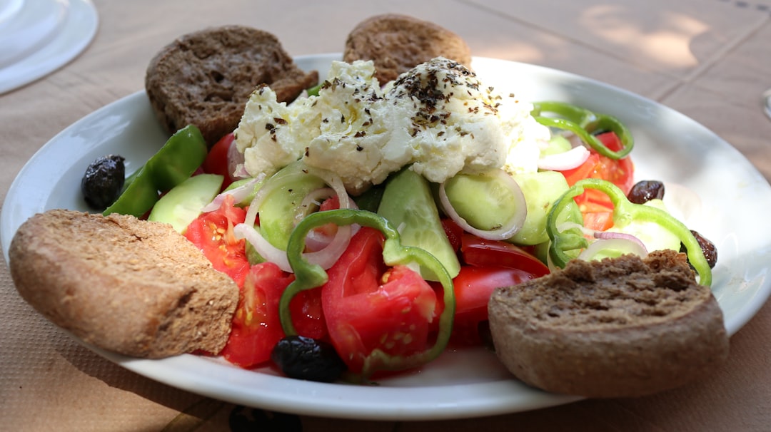 Montenegrin traditional food kravata kajmak bread plate