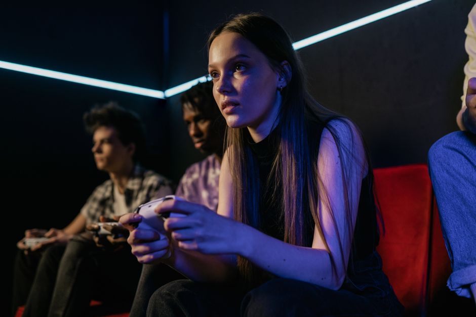 Group of friends playing PlayStation 5 in Belgrade