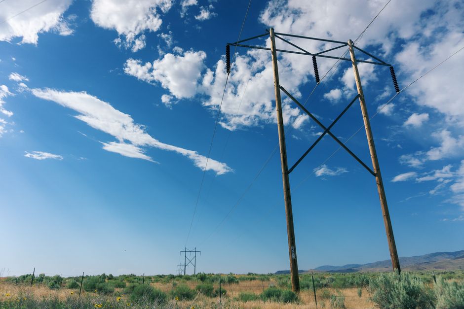 Power lines electricity grid summer heat