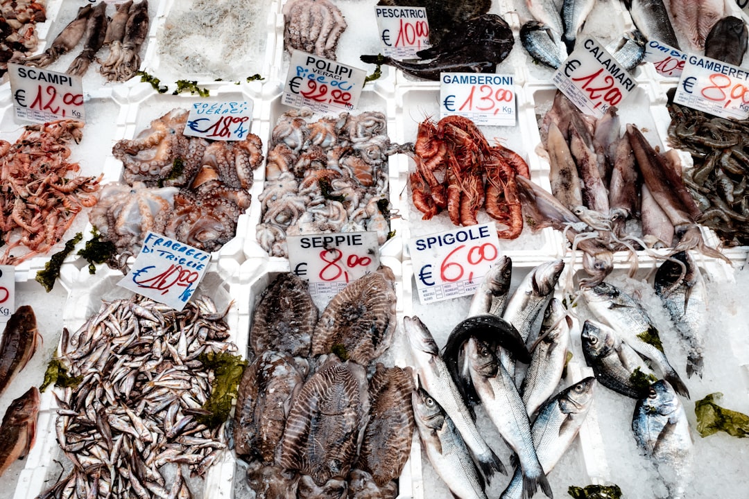 Kotor Old Town market fresh seafood fish