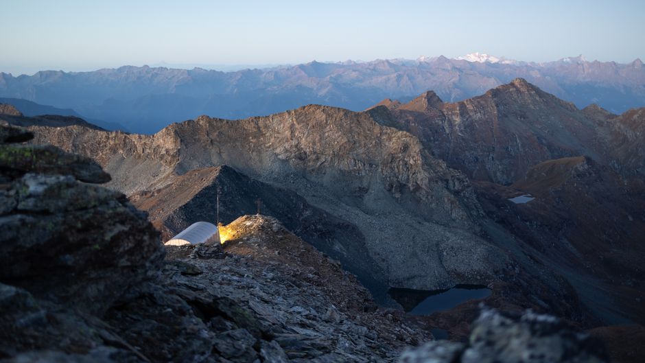 Stevia refuge Mount Olympus Greece mountain hut snowy peaks